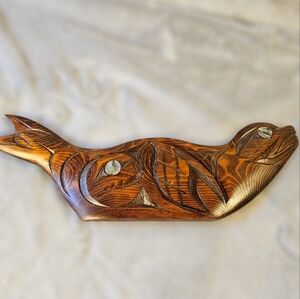 Handcrafted First Nations Seal Carving Wall Hanging